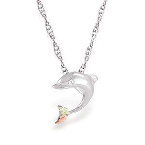 Lil Dolphin - Sterling Silver Black Hills Gold Pendant