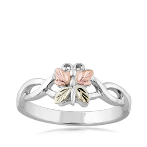 Butterfly - Sterling Silver Black Hills Gold Ring