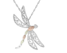 Dragonfly - Sterling Silver Black Hills Gold Pendant