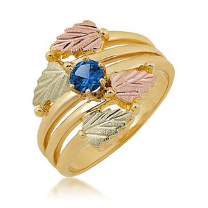 Half Carat - Yogo Sapphire Black Hills Gold Ladies Ring