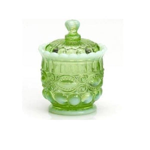 Eye Winker Glass Sugar Bowl - 4 Color Options - Green Opal - Baby Gifts