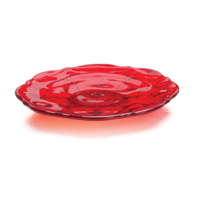 Inverted Thistle Glass Dessert Plate 4 Color Options Fortune And