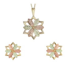 Black Hills Gold Hexagonal Earrings & Pendant Set - Jewelry