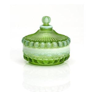 Eye Winker Covered Candy Dish - 4 Color Options - Green Opal - Baby Gifts