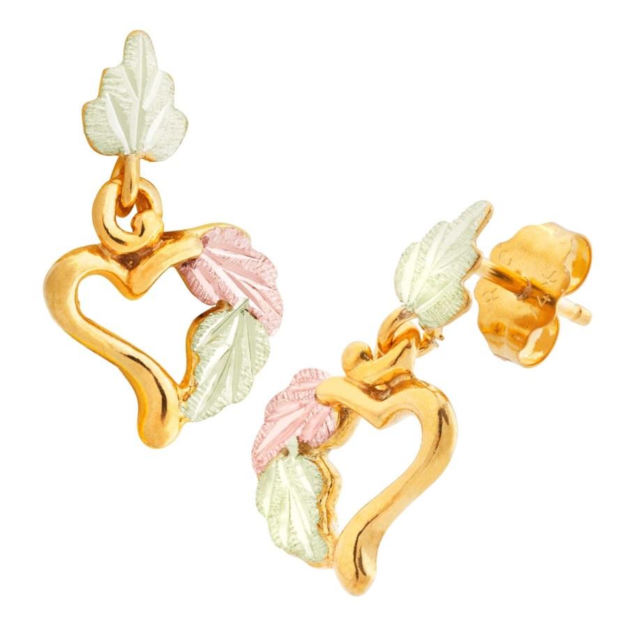 Hearts of Foliage Black Hills Gold Earrings II - Jewelry