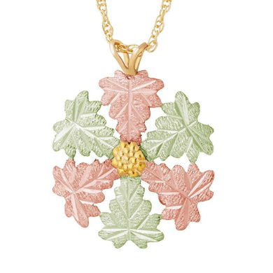 Snowflake Black Hills Gold Pendant & Necklace - Jewelry