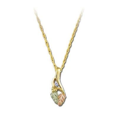 Black Hills Gold Lil Diamond Leaves Pendant & Necklace IV - Jewelry