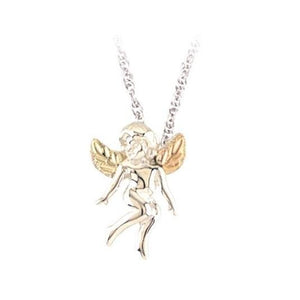 Sterling Silver Black Hills Gold Playful Angel Pendant - Jewelry