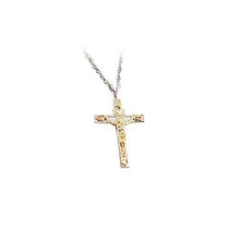 Sterling Silver Black Hills Gold Crucifix Pendant - Jewelry