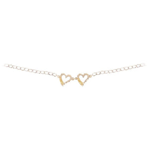 Sterling Silver Black Hills Gold Two Heart Bracelet - Jewelry