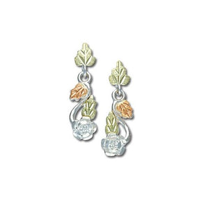 Shining Roses - Sterling Silver Black Hills Gold Earrings