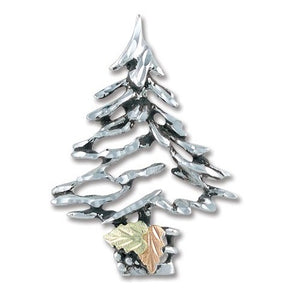 Christmas Tree - Sterling Silver Black Hills Gold Ladies Brooch
