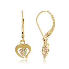 Hanging Hearts Black Hills Gold Earrings