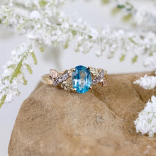 Blue Topaz and Diamonds II - Black Hills Gold Ladies Ring