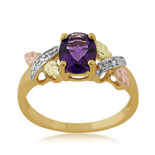 Amethyst and Diamond - Black Hills Gold Ladies Ring