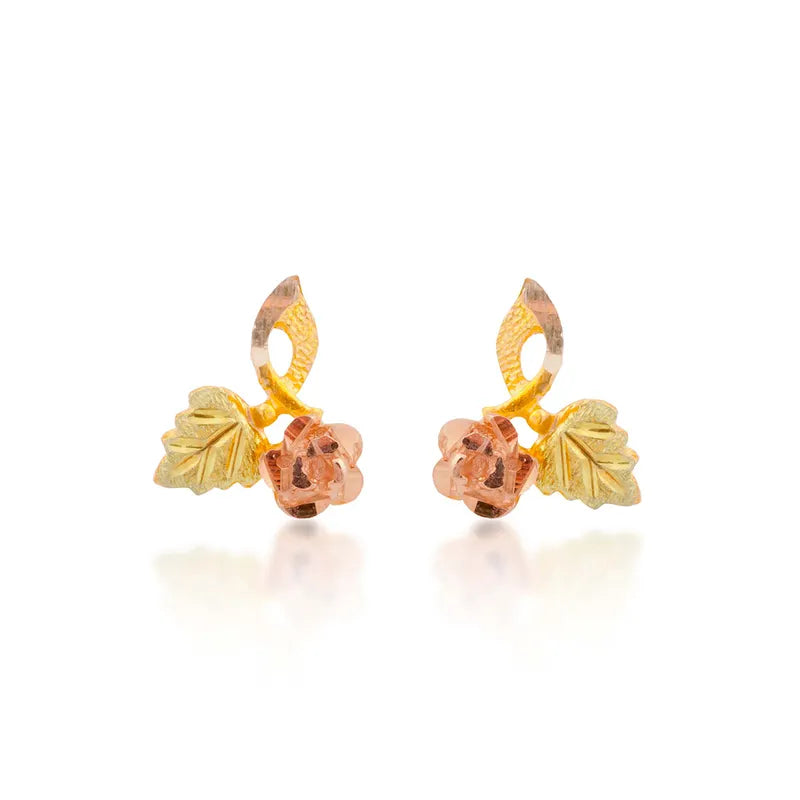 Special Roses II - Black Hills Gold Earrings