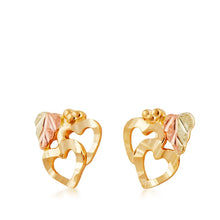 Loving Hearts Black Hills Gold Earrings