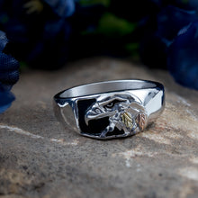 Men's Sterling Silver Black Hills Gold Proud Eagle Ring
