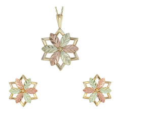 Hexagonal - Black Hills Gold Earrings & Pendant Set