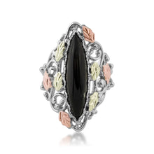Sterling Silver Black Hills Gold Grand Onyx Ring
