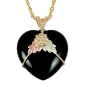 Stunning Onyx Heart - Black Hills Gold Pendant