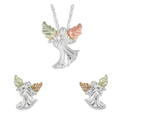 Angels - Silver Black Hills Gold Earrings & Pendant Set