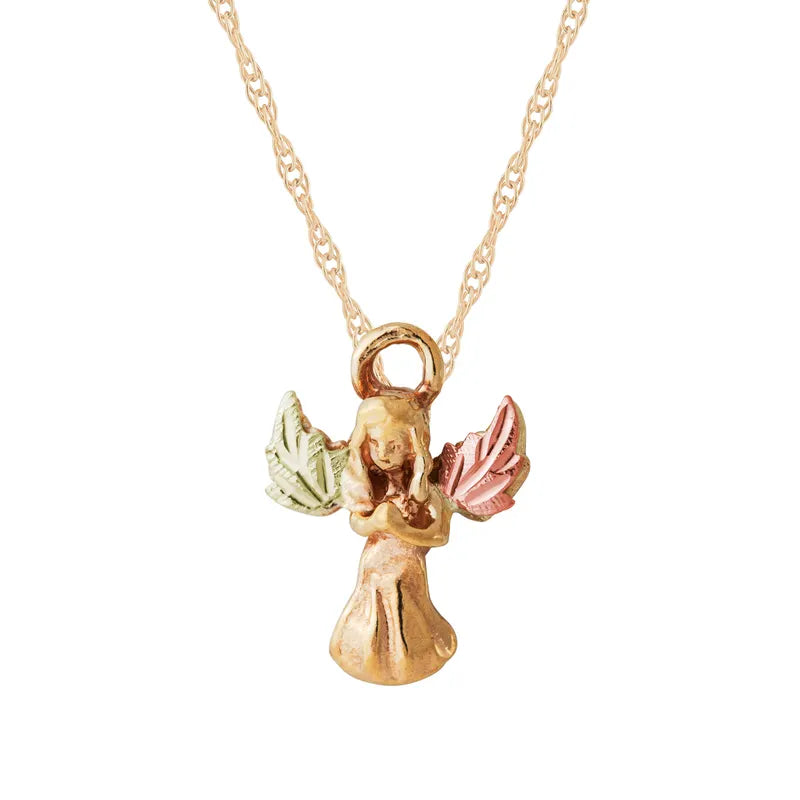 Beautiful Angel Black Hills Gold Pendant & Necklace