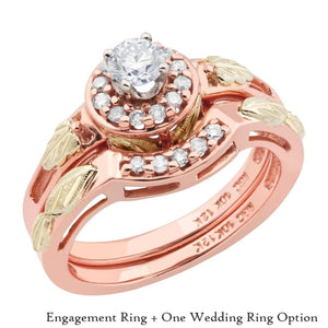 Circle of Diamonds - Black Hills Gold Engagement & Wedding Ring Set
