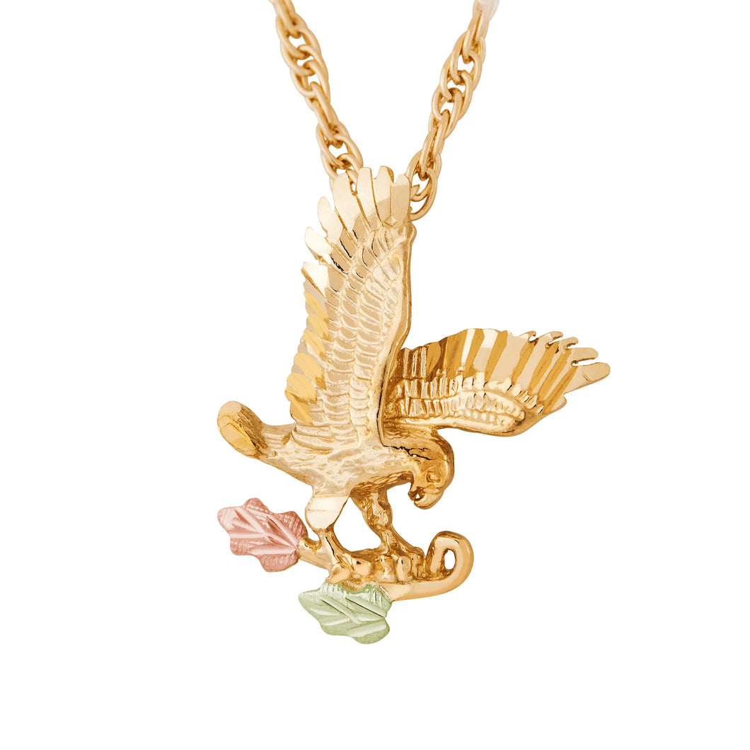 Striking Eagle Black Hills Gold Pendant & Necklace