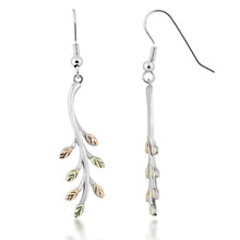 Beautiful Branch - Sterling Silver Black Hills Gold Earrings
