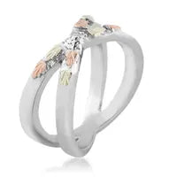 Foliage Bands - Sterling Silver Black Hills Gold Ring