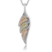 Sterling Silver Black Hills Gold Foliage Wing Pendant