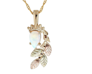 Opal with Leaves - Black Hills Gold Pendant