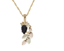 Pear Cut Onyx - Black Hills Gold Pendant