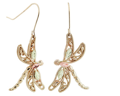 Dragonflies - Black Hills Gold Earrings