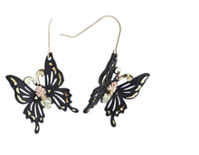 Powder Coated Butterfly - Black Hills Gold Earrings