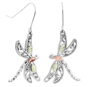 Dragonfly - Sterling Silver Black Hills Gold Earrings