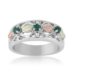 Triple Emerald - Sterling Silver Black Hills Gold Ring