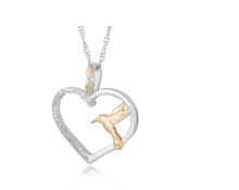 Hummingbird Heart - Sterling Silver Black Hills Gold Pendant