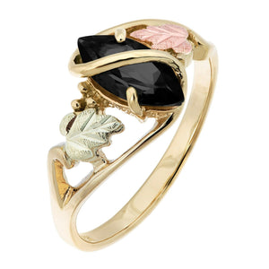 Genuine Onyx Black Hills Gold Ring