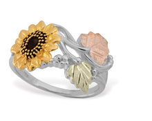 Sunflower - Two Tone Black Hills Gold Ladies Ring