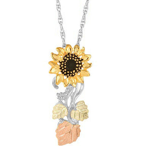 Two Tone Sunflower - Black Hills Gold Pendant