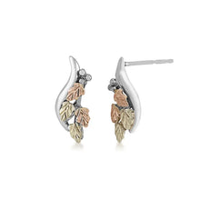 Sterling Silver Black Hills Gold Finest Leaves Earrings