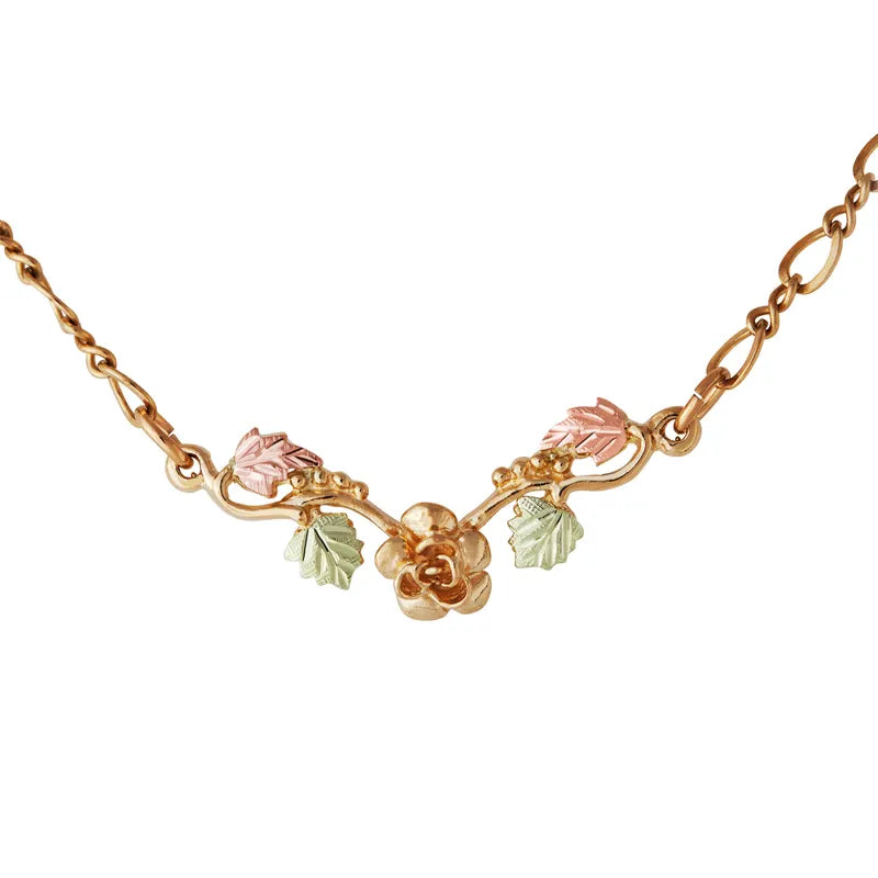 Golden Rose Black Hills Gold Pendant & Necklace