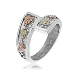 Sterling Silver Black Hills Gold Foliage Wrap Ring