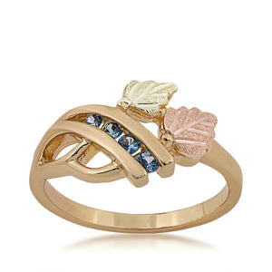 Modern Style - Yogo Sapphire Black Hills Gold Ladies Ring