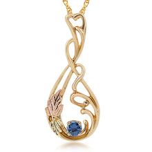 Black Hills Gold Elegant 1/4 Carat Yogo Sapphire Pendant