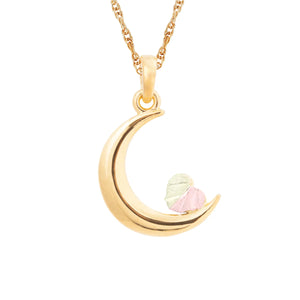 Crescent Moon Black Hills Gold Pendant & Necklace