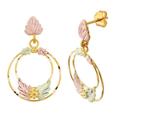 Dangling Dual Rings - Black Hills Gold Earrings