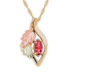 Marquise Ruby - Black Hills Gold Pendant